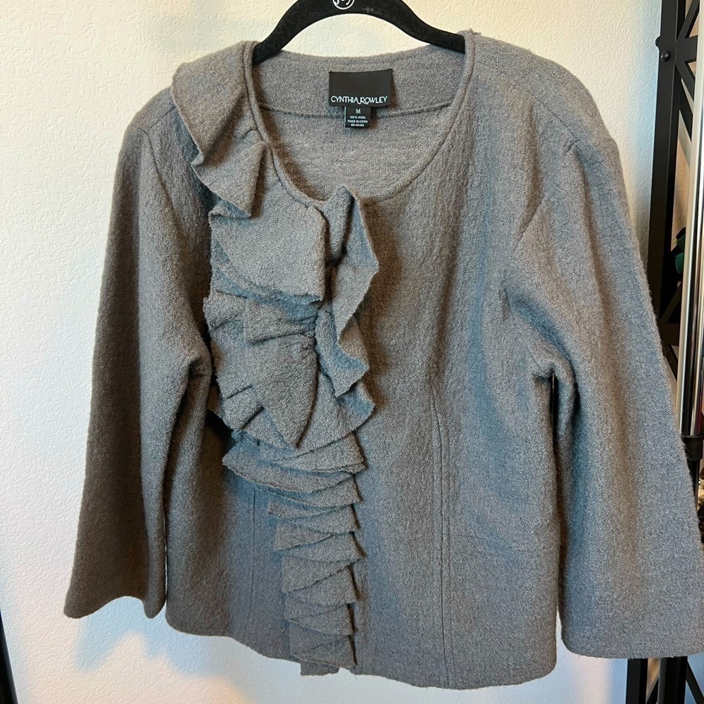 𝅺cynthia Rowley Women’s‎ Gray Wool Sweater Size Medium